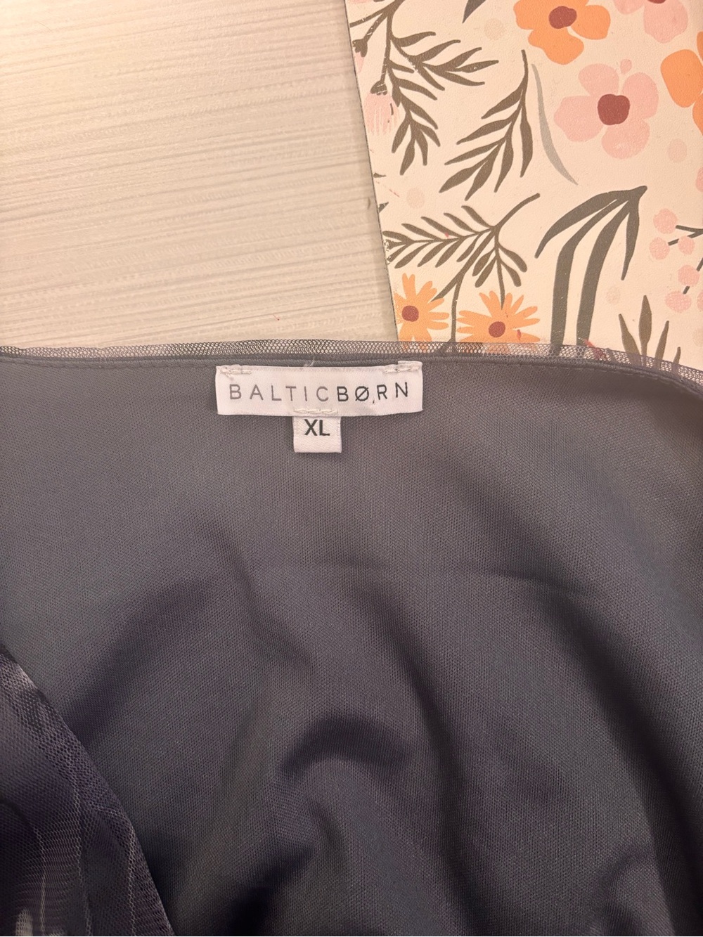 Baltic Born Slate Gray Floral Layla Tulle Maxi Dress - Picture 7 of 7